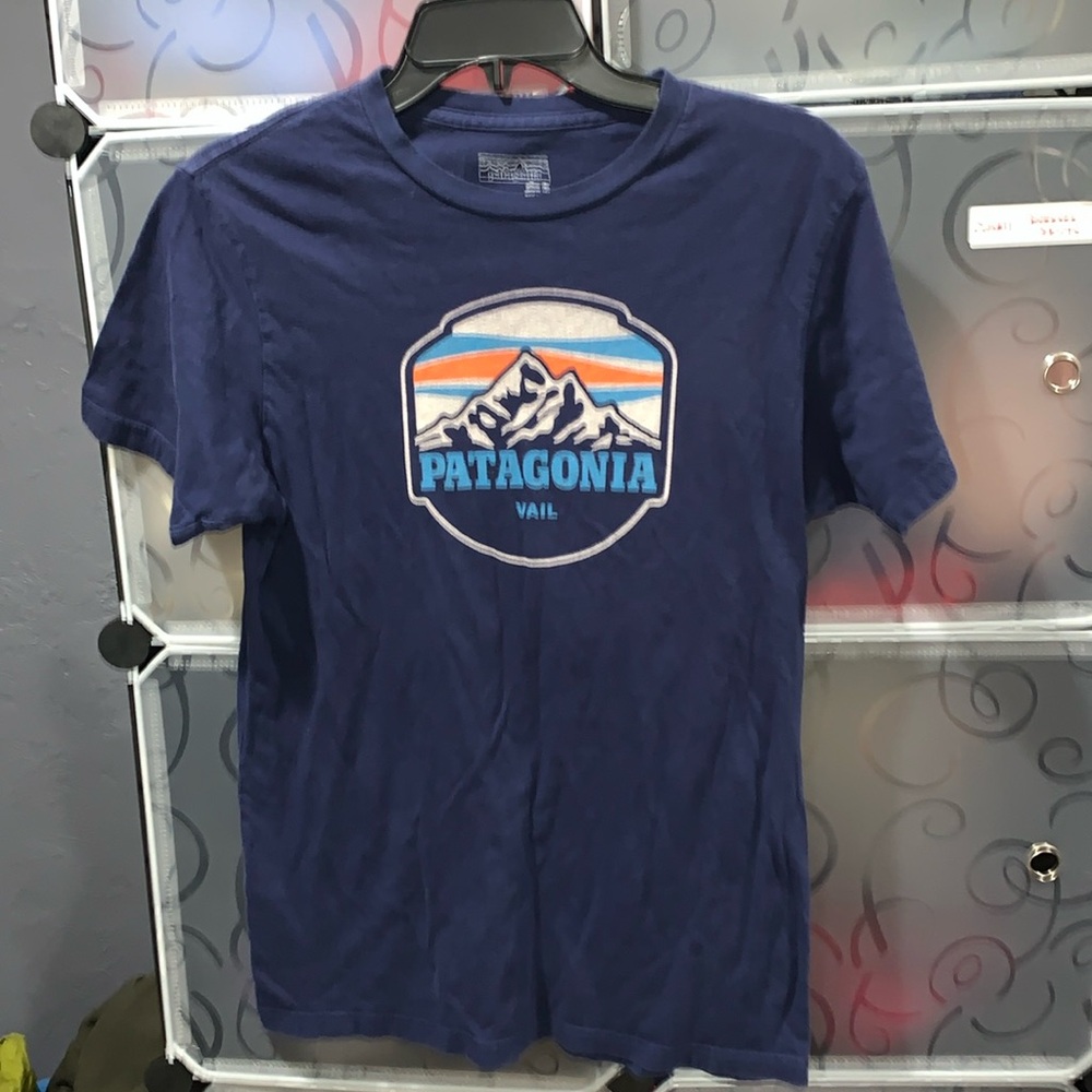 EUC Patagonia small navy Vail t shirt